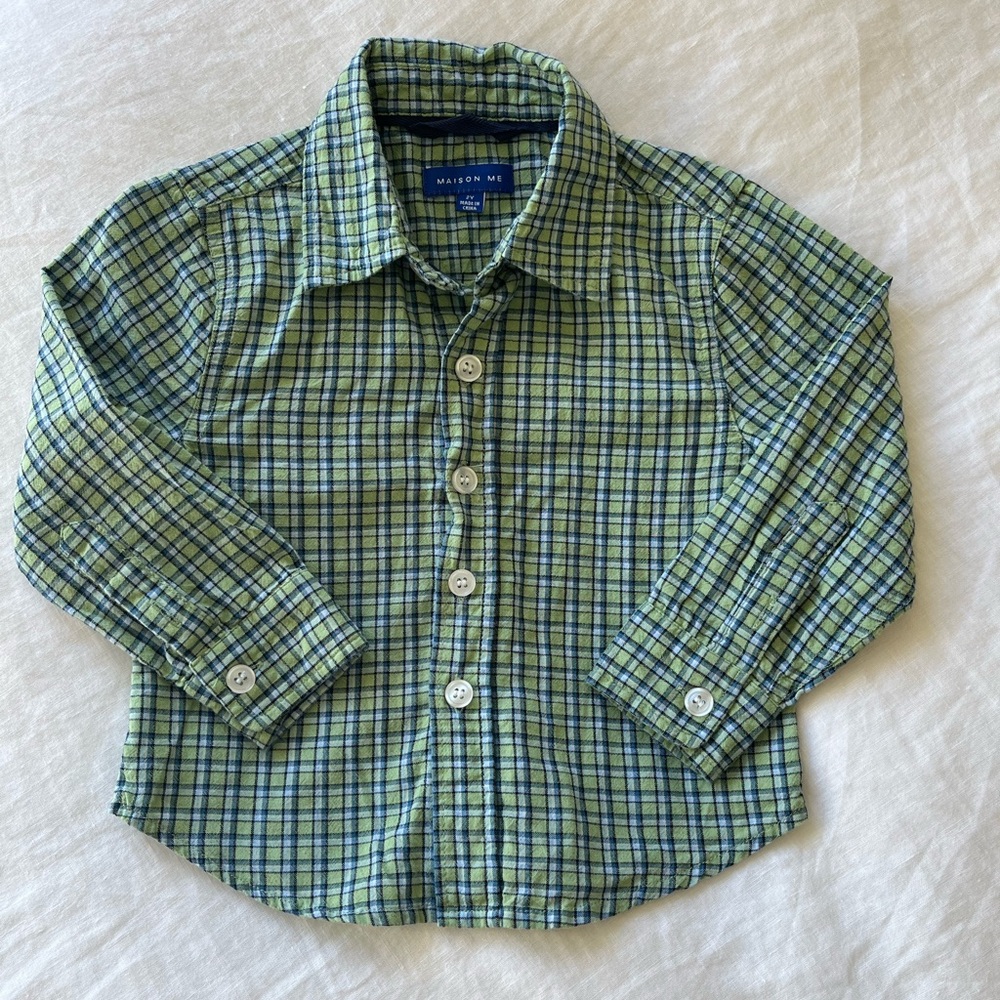 EUC Maison Me Button Up Toddler Shirt, 2Y